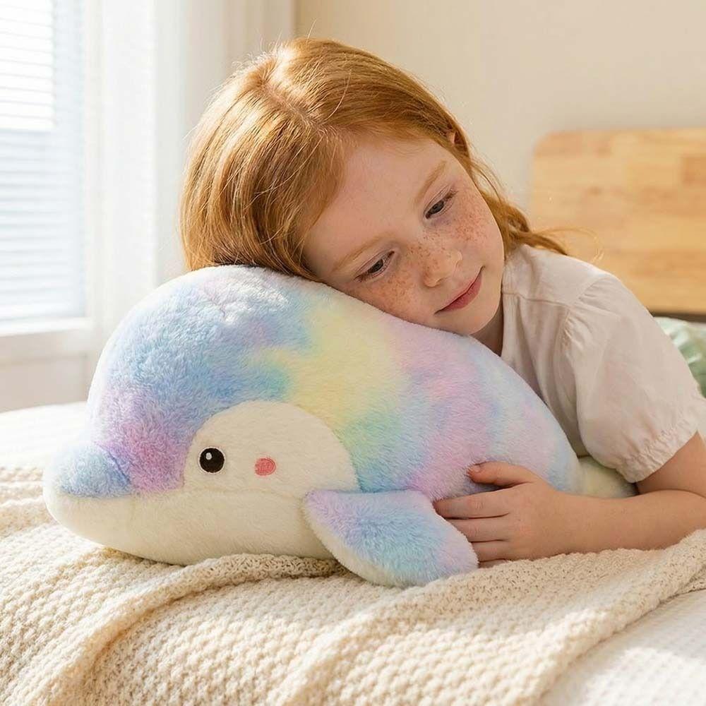 Soft Colorful Dolphin Plush Doll PP Cotton Animal Plush Pillow Festival Party Decor
