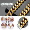 Gold Chain Dog Collar 10mm Fashion Dog Cuban Link Pet Gold Necklace Metal Puppy Jewelry Bulldog P Chain Pet Training Slip Collar