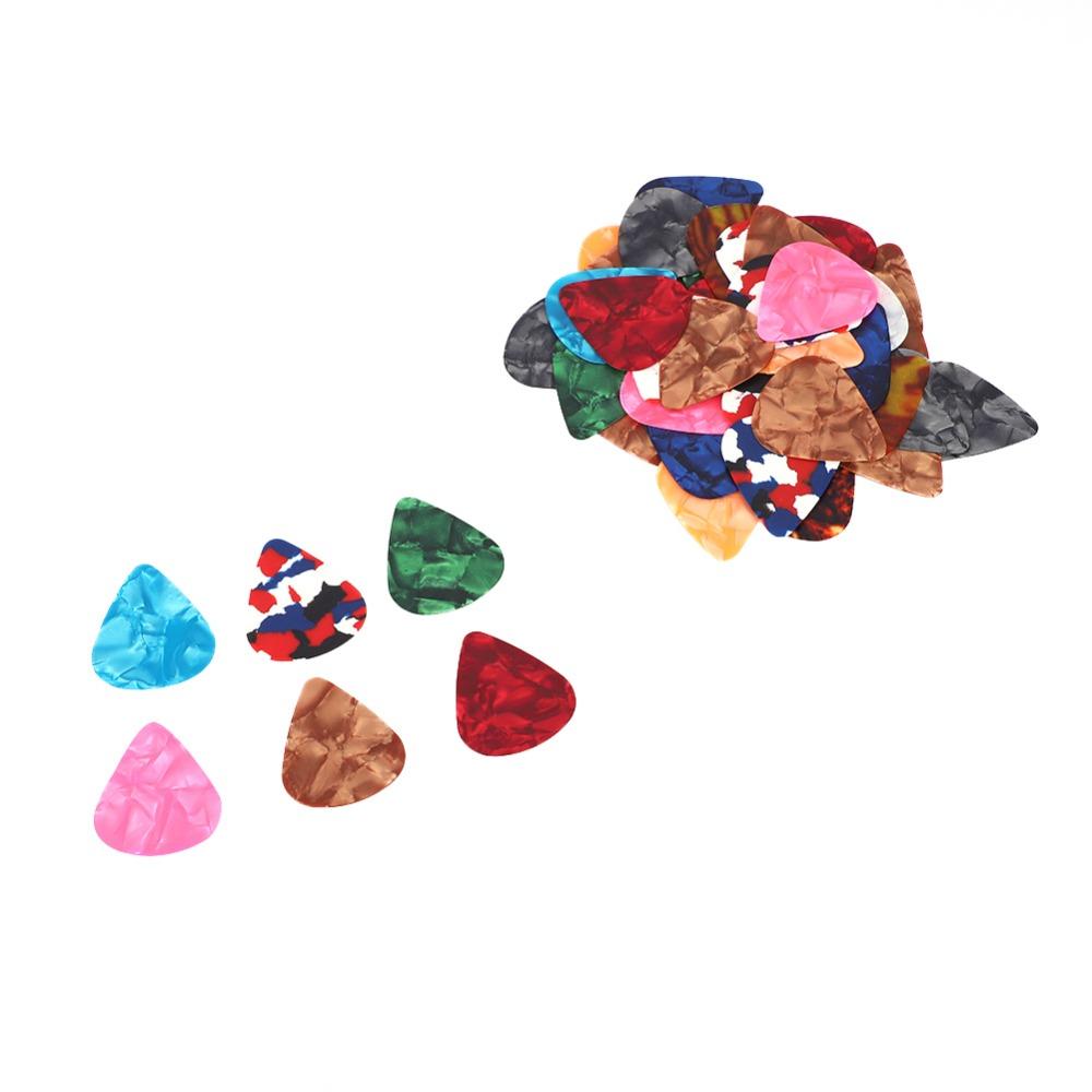 100PCS Celluloid Guitar Picks Mixed Colors Guitar Picks Thin Celluloid Plectrums For Guitar