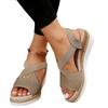 Summer new sandals large size hemp rope cross with fish mouth wedge heel casual sandals women
