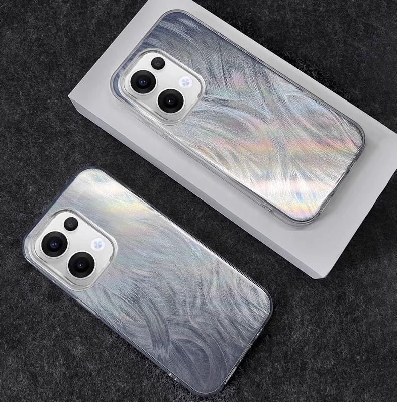 EUCAGR For OPPO A6 Pro 5G Phone Case OPPO A6 Pro 4G Case OPPO F31 5G Anti fall Luxury Laser Silver Gradient hard Back Cover