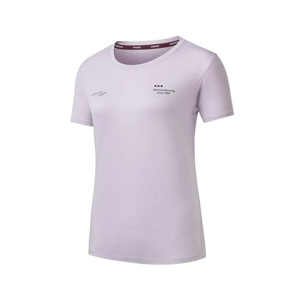 SAUCONY Running Training Series Soul Runner Simple Versatile Fashion Round Neck Short Sleeve T-Shirt Women T-Shirts Lilac-Purple SA1250ST63T-PP094