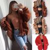 Women's Lapel Long Sleeve Faux Shearling Coat Winter Boyfriend Winter Faux Coat