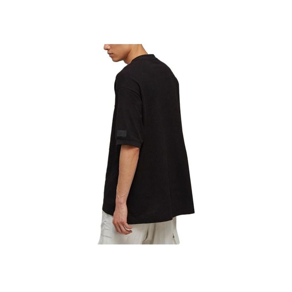 Y-3 Футболка унисекс с коротким рукавом и карманом, однотонная, с круглым вырезом, черная H63083