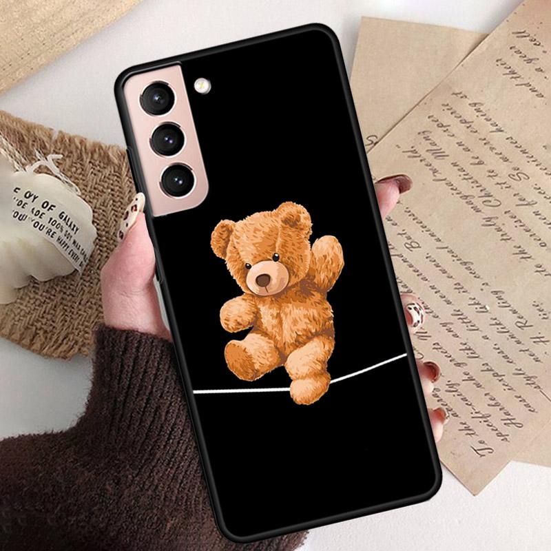 Phone Case for Samsung S26 S25 S24 S23 S22 Ultra S23 S22 S25 Plus S24 FE S26Edge Cartoon Teddy Bear Beer Phone Capa