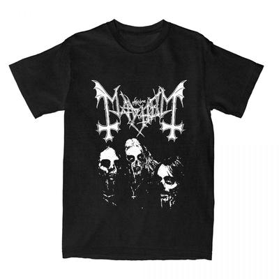 Мужская Женская Футболка Band Mayhem Black Metal Винтажная 100% Хлопок Топы Короткий Рукав Круглый Вырез Классическая Футболка Большого Размера