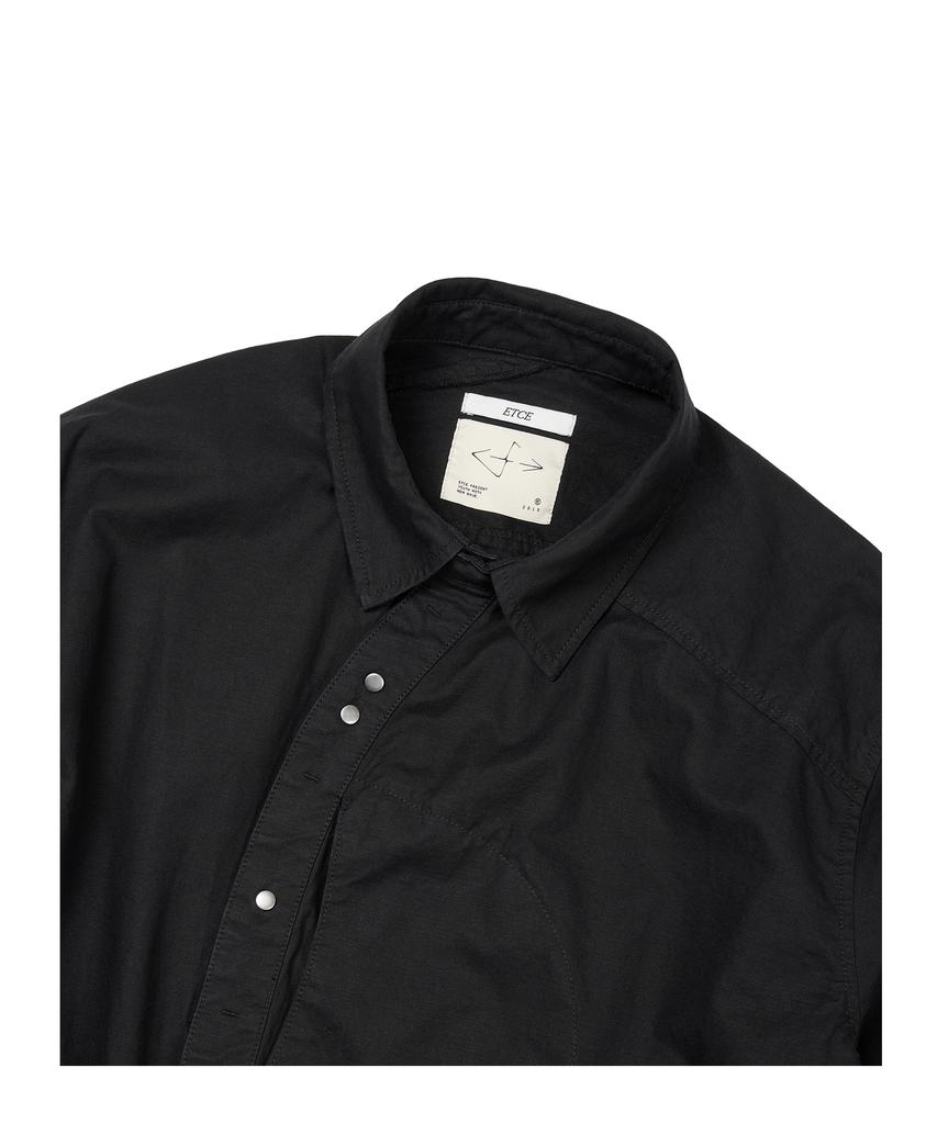 ETCE Curved Cotton Shirts (Black)