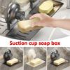 Metal Soap Dish Suction Cup Soap Container Tray Storage Rack  Bathroom Kitchen Sink Organizer