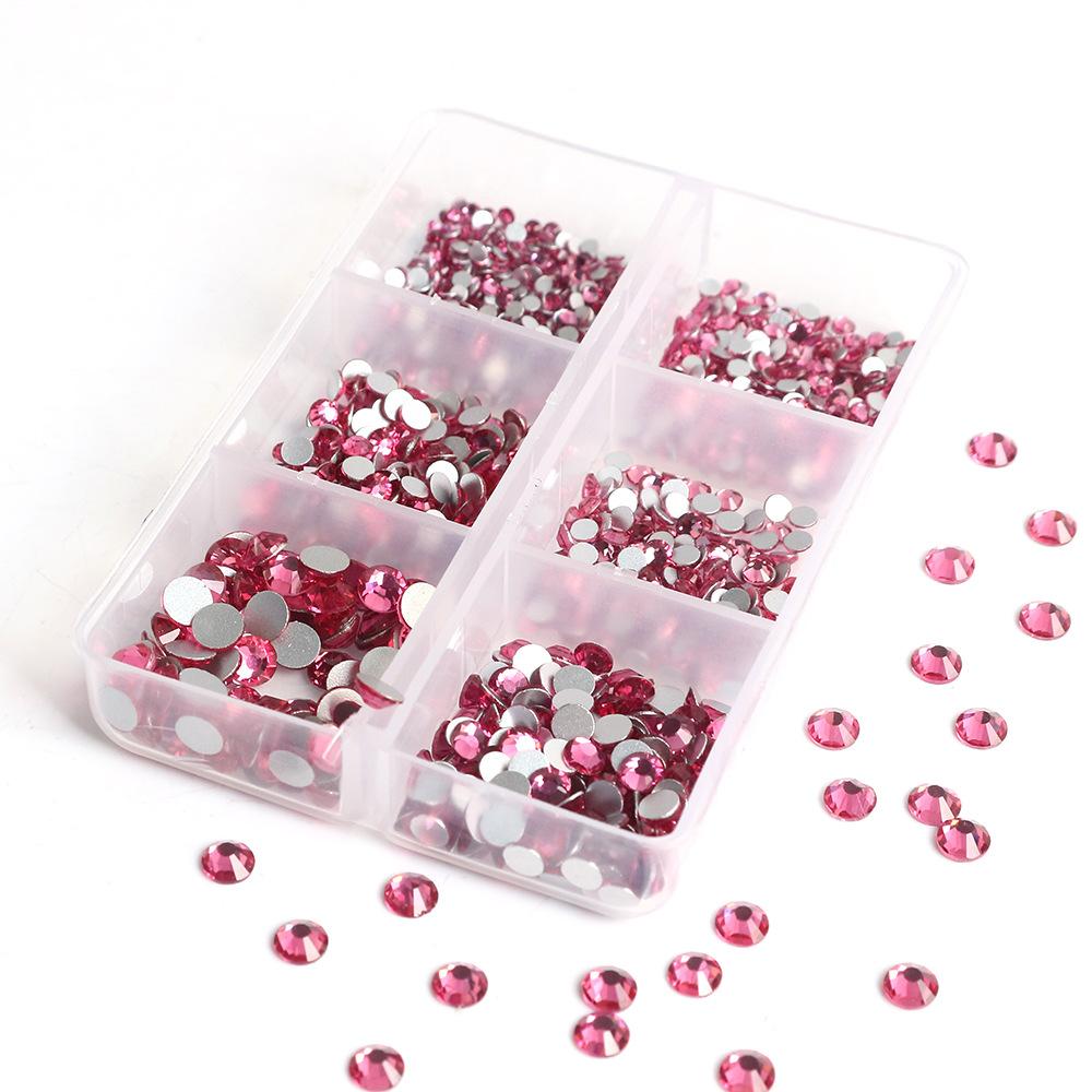Украшения для ногтей 6 сеток стеклянные кристаллы стразы белого цвета смешанные супер вспышка плоское дно бриллиант цветной дизайн ногтей бриллиант