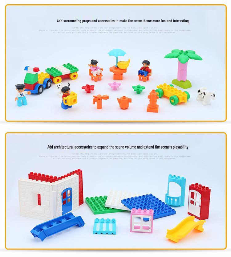 Набор из 50 детских блоков-пазлов в виде поезда с цифрами и ведром для хранения