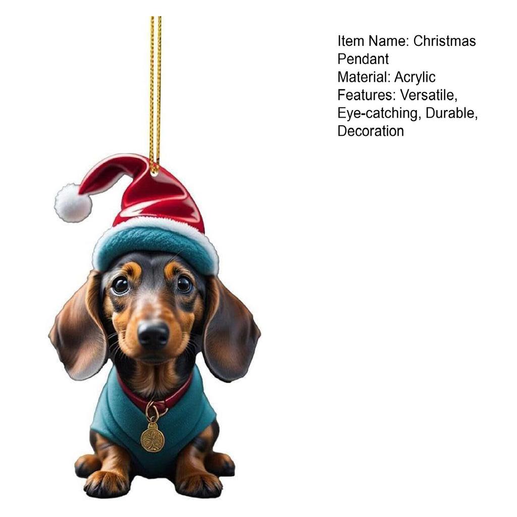 Подвеска на рождественскую елку, милая форма собаки, акриловое подвесное украшение для рождественской елки для дома, праздничное украшение