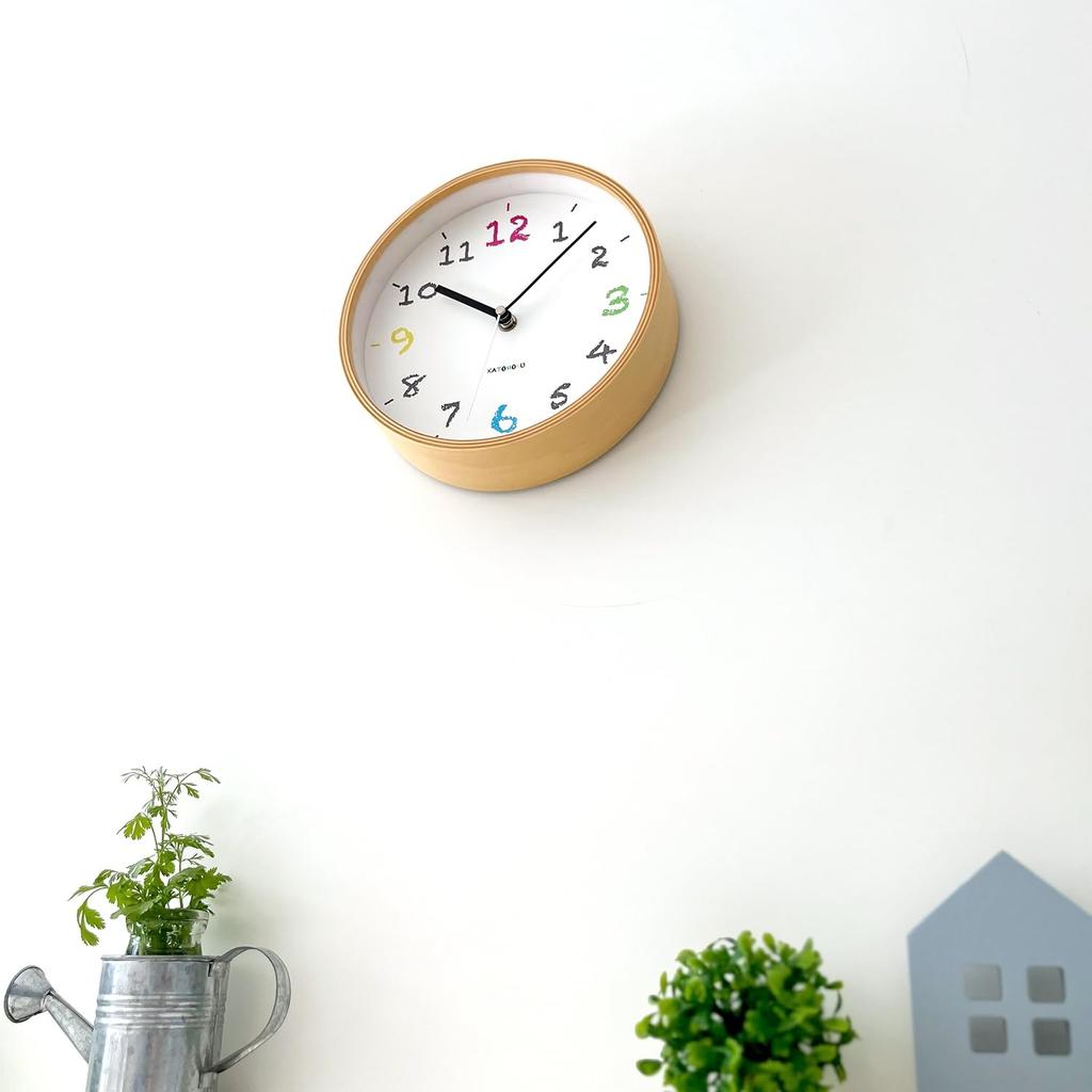 KATOMOKU Plywood Wall Clock 14 Wall Clock Continuous Second Hand km-85NA 202mm (radio Clock)