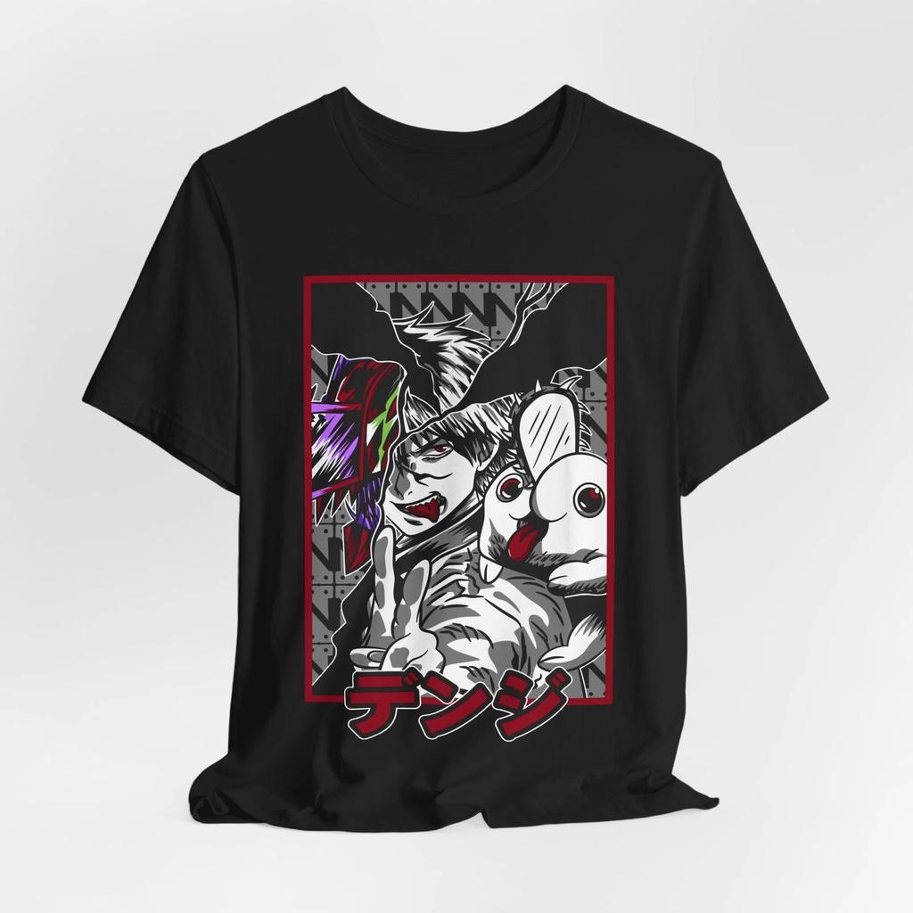 Аниме-футболка Chainsaw Man, Унисекс, Джерси, с коротким рукавом, Дендзи Почита Японский