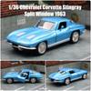 1/36 Corvette Stingray 1963 Игрушечная модель автомобиля для детей RMZ CiTY Литая миниатюра Коллекция с откидным механизмом Подарочный подарок для мальчика