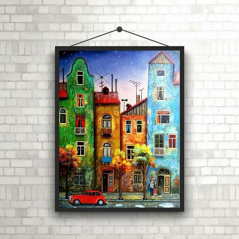 DIY 5D Алмазная картина «Городской пейзаж», вышивка крестом, полная круглая дрель, живописная мозаика, пейзаж, Алмазная вышивка, домашний декор