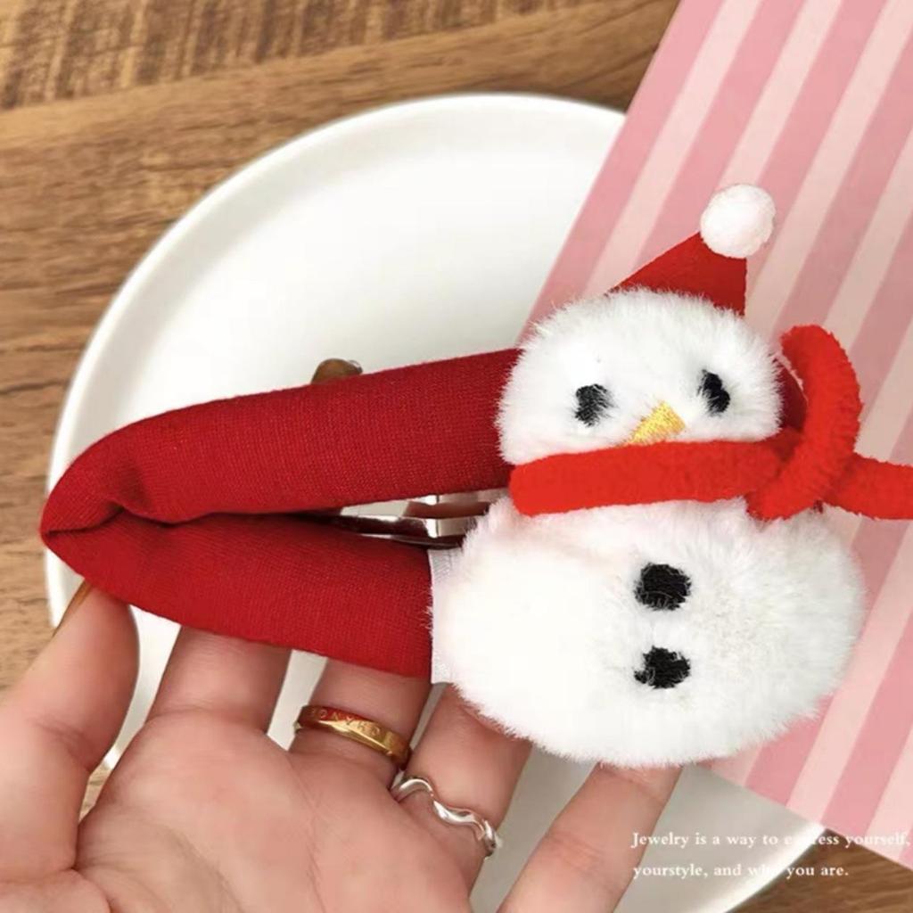 Рождественская утолщенная плюшевая заколка для волос BB для женщин - Милые, Большие, Декоративные аксессуары