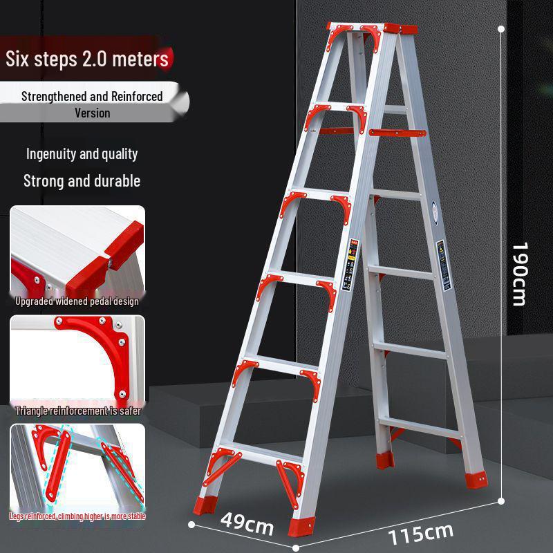 Утолщенная алюминиевая сплавная нескользящая многофункциональная складная стремянка-елочка для дома и сада