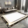 European Style Carpet for Living Room Black Marble Decor Sofa Area Large Rugs Hotel Hall 200x300 Cm Non-slip Plush Floor Mats
