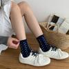 Female Autumn New Sweet Lace Dot Texture Sense Boneless Tube Pile Socks