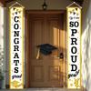 Graduation Porch Banner Set, Polyester Fabric, for Graduation Party Photo Decor