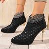 Модные женские туфли-лодочки Новые ботильоны из тисненой кожи Женские туфли на низком каблуке для вечеринки Уличная роскошная обувь на высоком каблуке Женская Zapatos De Mujer