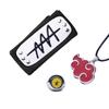 3Pcs/Sset Naruto Akatsuki Itachi Payne Red Cloud Necklace Ring Rebellion Ninja Guard Forehead Kids Gift