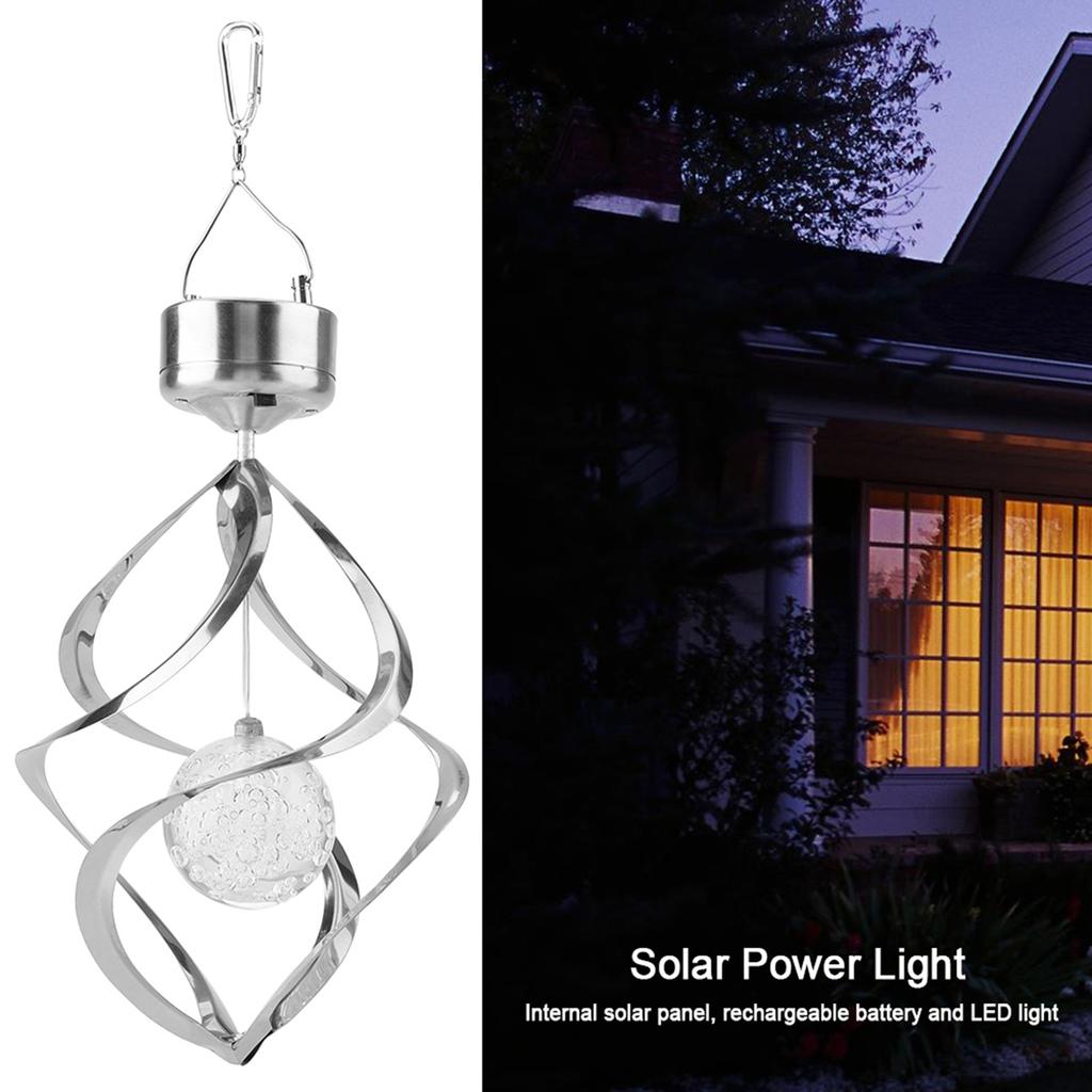 Светодиодный светильник Wind Chime Light на солнечной батарее, красочный подвесной светильник-вертушка для домашнего декора сада