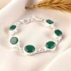 Green Onyx Gemstone 925 Sterling Silver Jewelry Handmade Bracelet 8.5" For Gift RB-3-2