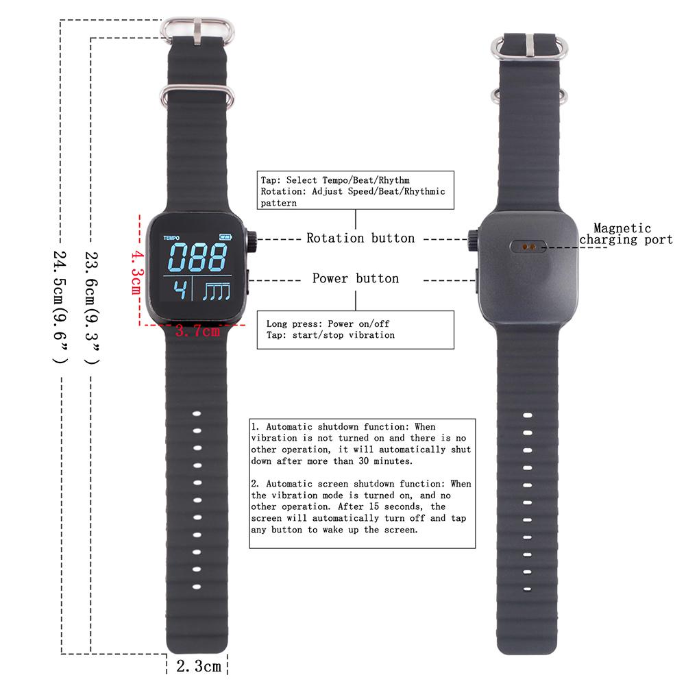 Носимый Вибрирующий Метроном для Спорта Бега Отсчета Тактов Часы Регулируемый Ремешок Для Всех Гитара Фортепиано Барабаны