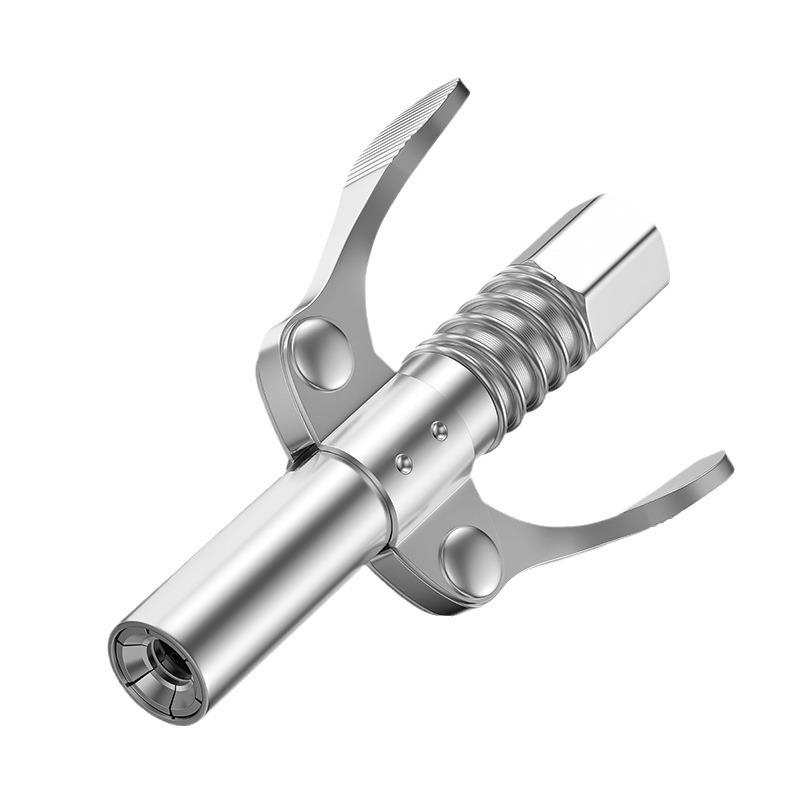 Насадка для шприца для смазки высокого давления с фиксирующими плоскогубцами и самоблокирующейся плоской головкой