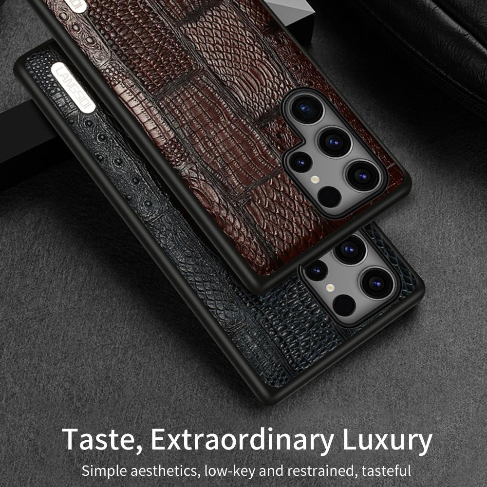 100% натуральный кожаный ретро-чехол для телефона Samsung Galaxy S23 S24 Ultra S24 Plus S24Plus S24Ultra Роскошная задняя крышка