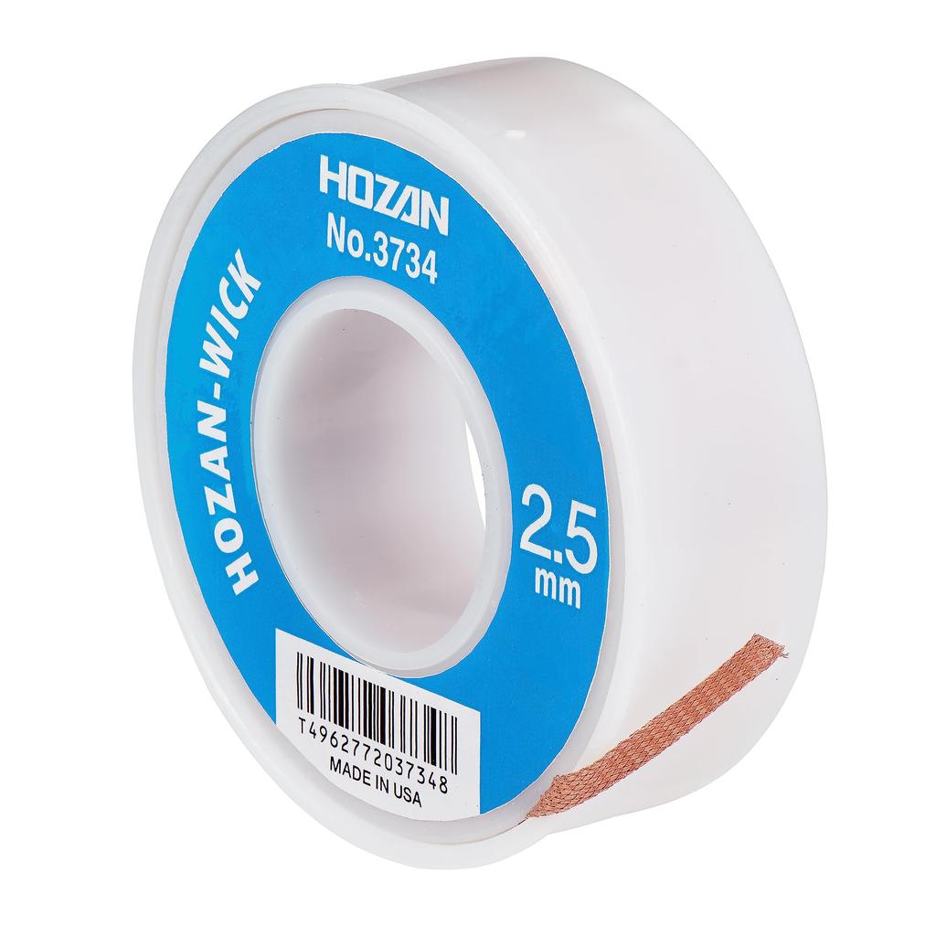 HOZAN Solder Wick 15m 3734 Wire, 2.5mm Wide, Long, No.