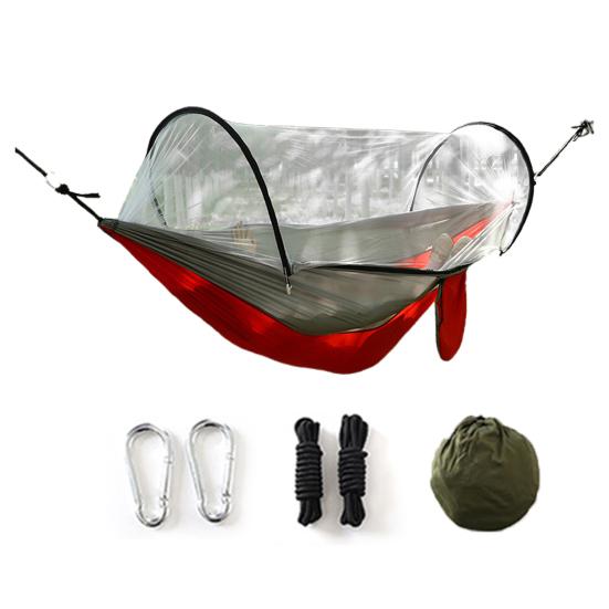 Гамак для кемпинга Yousheng с сеткой от комаров 200 кг, дышащий, легкий, портативный, одинарный, с ремнями для крепления к дереву, простая установка, гамак для походов в помещении и на открытом воздухе