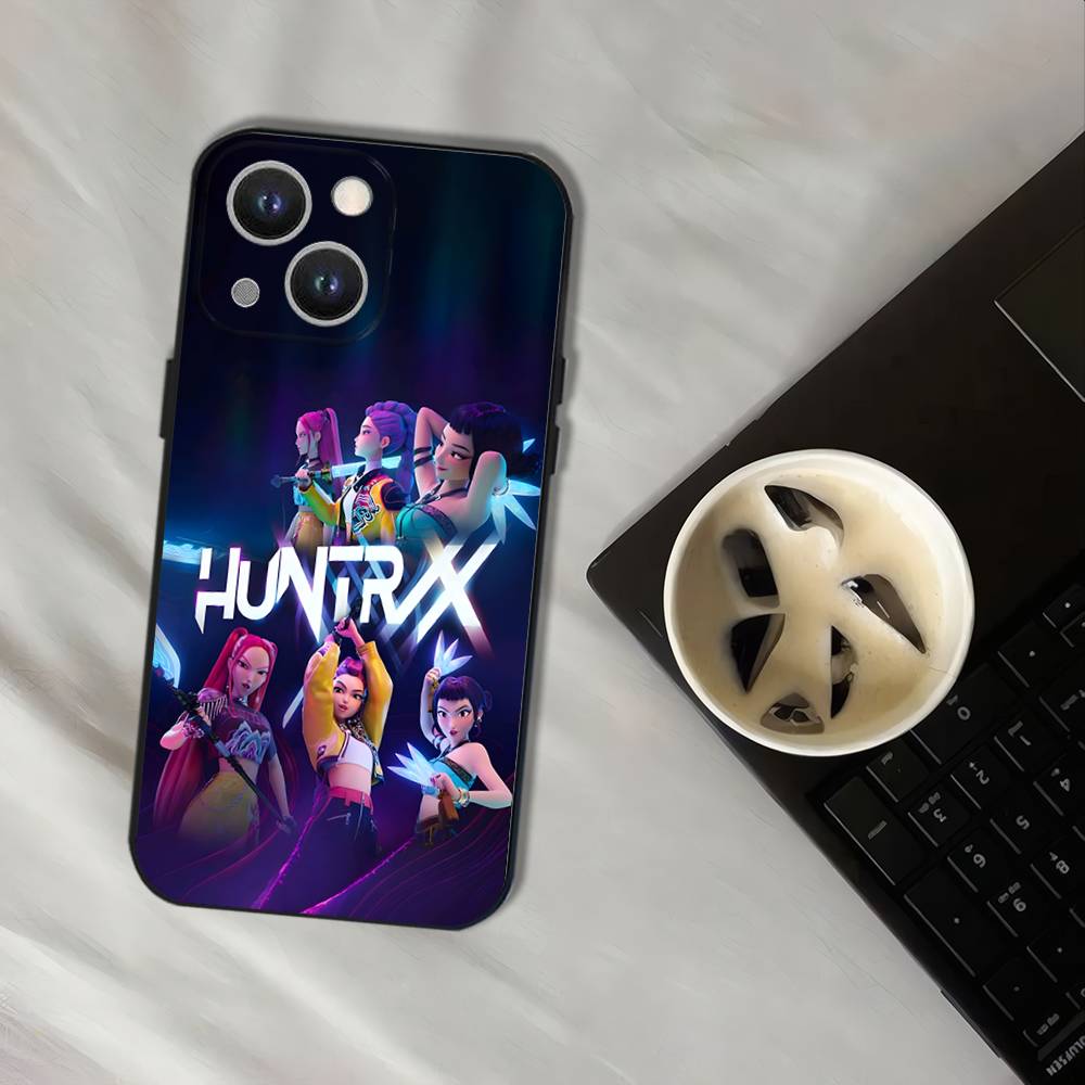 Чехол для телефона KPop D-Demon H-Hunters-S для iPhone 16,15,14,13,12,11, Pro, XS, Max, XR, Plus, E, SE4, Mini Черный Мягкий Чехол