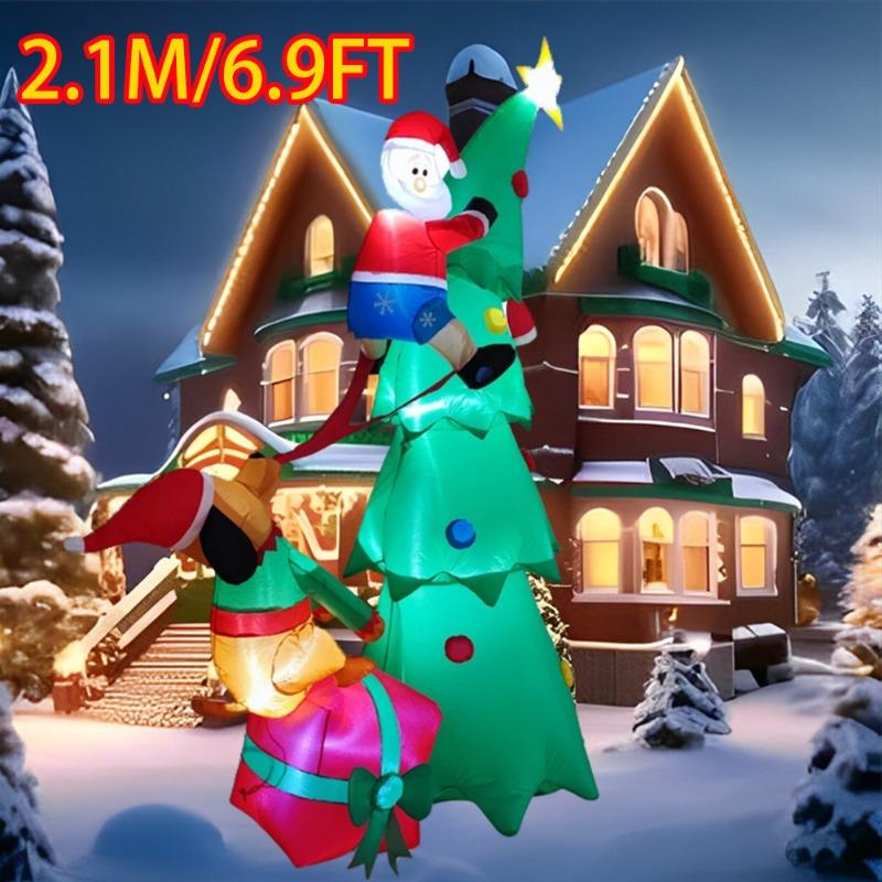 Christmas Tree Inflatable Style Decorations Built-in LED Lights Inflatable Model Indoor Outdoor Ornament Xmas Party Garden Decor