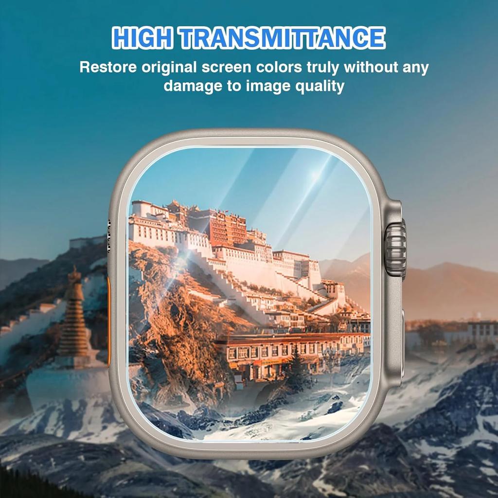 Tempered Glass Film Quick Pasting For Apple Watch Ultra 3/2/1 49mm Easy To Install Screen Glass Protective Film Ultra 3-2-1 49mm