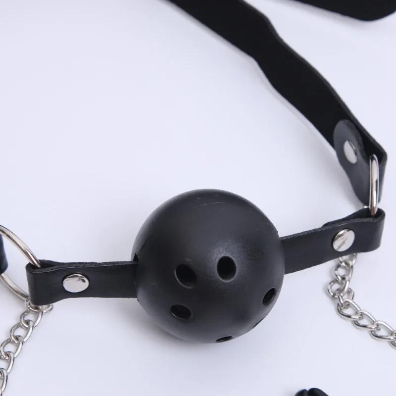 BDSM Mouth Gag Nipple Clamp Clitoris Clip Anal Butt Plug Adjustable SM Sex Toy Breast Clip Clit Stimulator No Vibrator