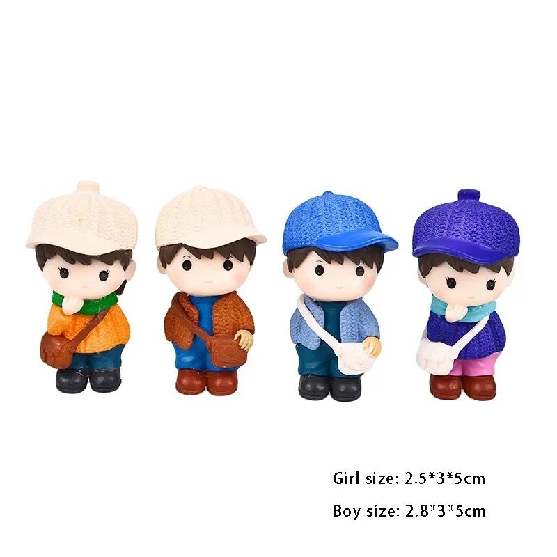 Home Decoration Creative Crafts Cartoon Figurines Satchel Couple Ornaments Mini Garden Miniature Figurines Ornament Home Decor