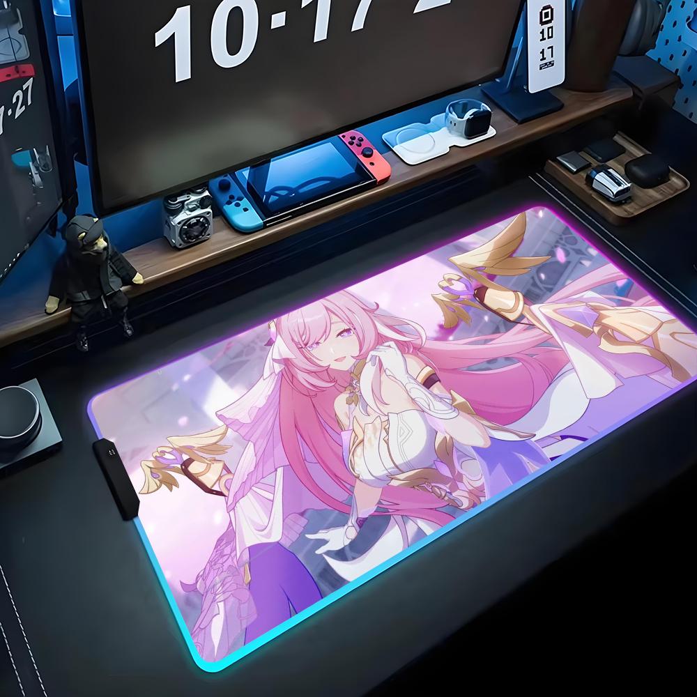 Elysia Игровой коврик для мыши RGB Большой светодиодный коврик Настольный коврик для ПК Светящийся коврик для мыши Большие коврики для клавиатуры Настольный коврик с подсветкой