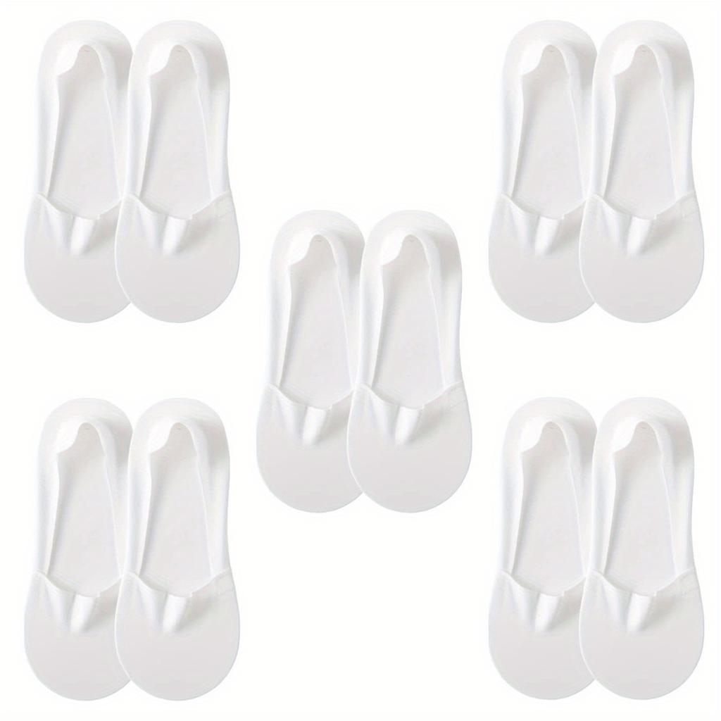 Женские носки-невидимки 5-8 пар - нескользящие низкие подкладки для плоской обуви и лодочек, дышащие и невидимые