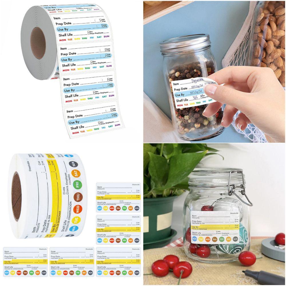 250/300PCS Food Date Labels Self-adhesive Refridge Organization Labels for Food Containers