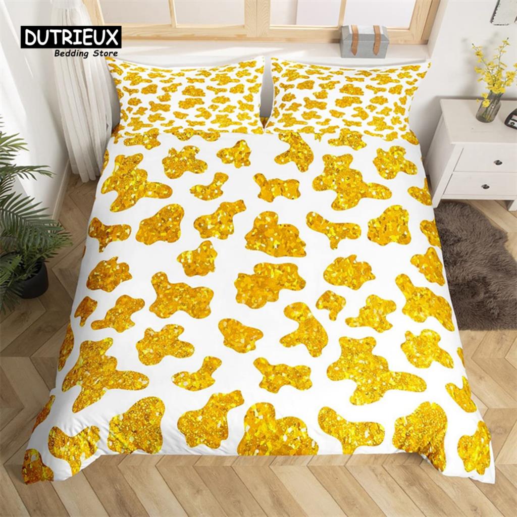 Пододеяльник из коровьей шкуры, Постельный комплект с принтом молочной коровы, Микрофибра, Западный, Шкура сельскохозяйственного животного, Покрывало, Полный, Для мальчиков, девочек, Кавайная комната