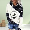 Womens Fashion Moon Print Loose Hoodie Tops Blouse Sweatshirt Casual Long Sleeve Pullover Tops