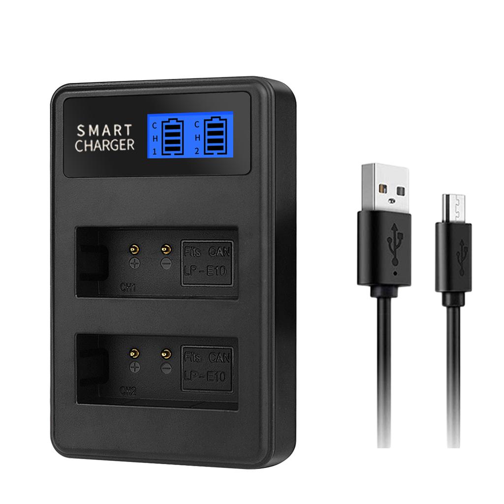 Двухканальное USB-зарядное устройство для аккумуляторов LP-E10 LPE10 LP E10 с ЖК-экраном для EOS 1100D 1200D EOS Rebel T3 EOS Rebel