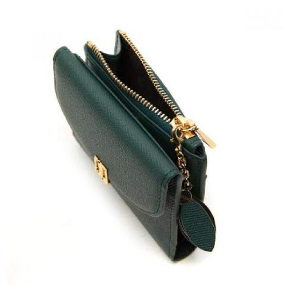 Daks Misty Flower Green Leather Check Wallet Dcwa2f307e2