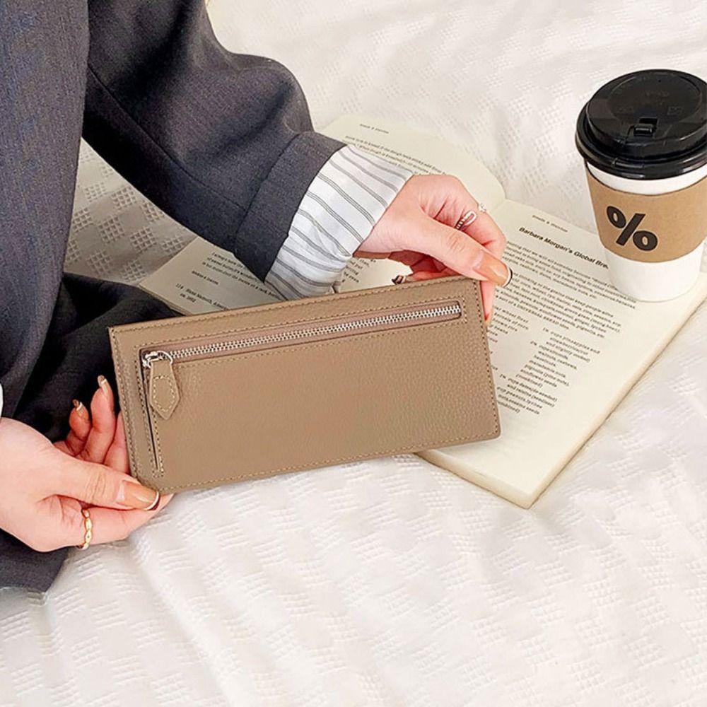 Длинный кошелек на молнии из искусственной кожи, модный кошелек для монет для женщин