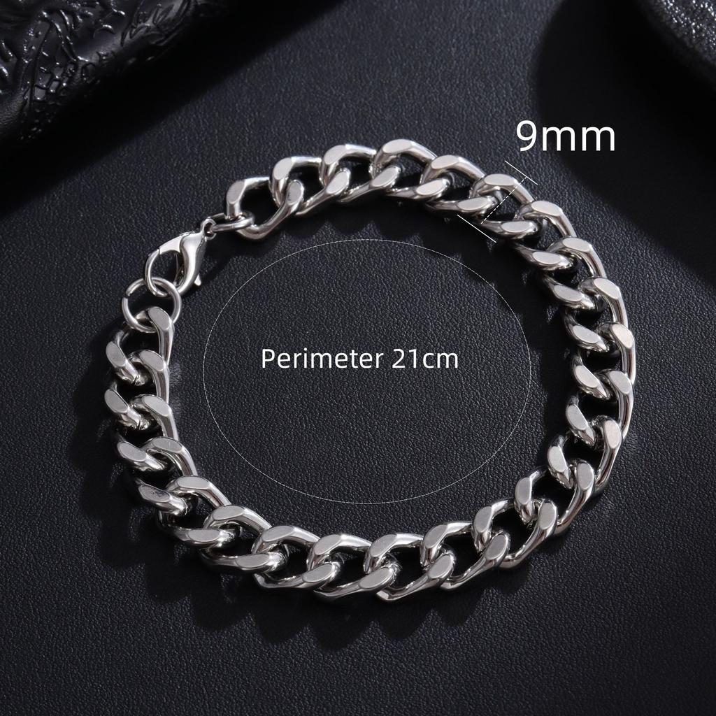New Trendy Cuban Chain Men Bracelet Classic Stainless Steel 3/5/7/9mm Width Chain Bracelet For Men Women Zircon Gift