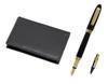 Exchange BP WX Fountain Pen Ink with Black Recycled Cowhide Business Card Holder (Same Structure) 4-Pocket (T23-LS030B-WX-B)