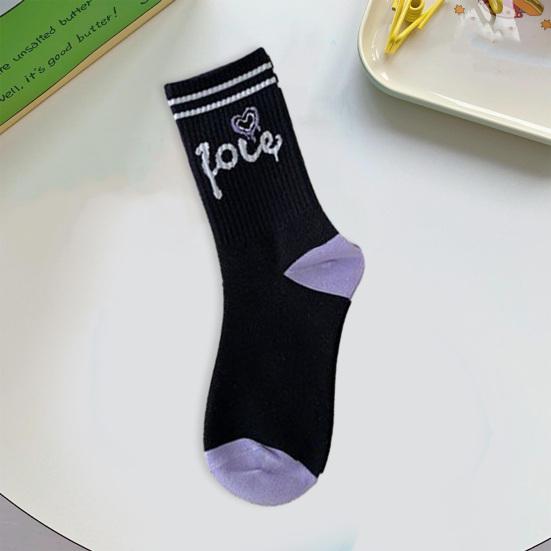 1 пара носков до середины икры, корейские носки с вышивкой в виде сердца, каваи, хип-хоп, соответствующие цвета, противоскользящие, мягкие, без запаха, впитывающие пот, женские спортивные носки на четыре сезона