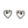 New micro-inlaid with diamond zircon heart-shaped rose gold-plated stud earrings women's hollow love earrings jewelry